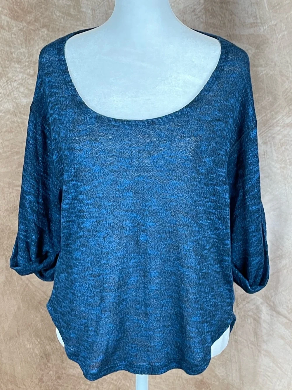 FP Beach Casual Scoop Neck Relaxed Top in Heather Teal size XS